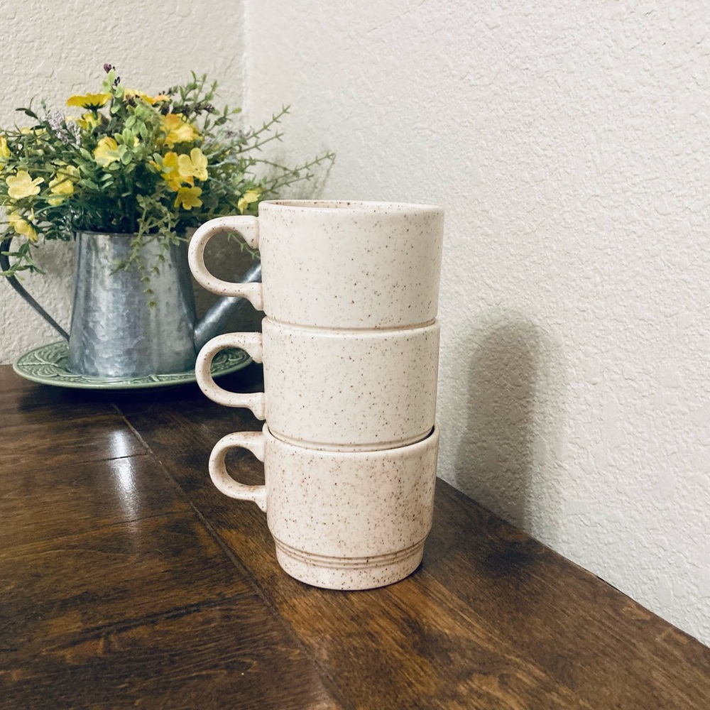 Vintage McCoy Pottery Speckled Coffee Mugs Set Of 3 USA Cottagecore Countryside